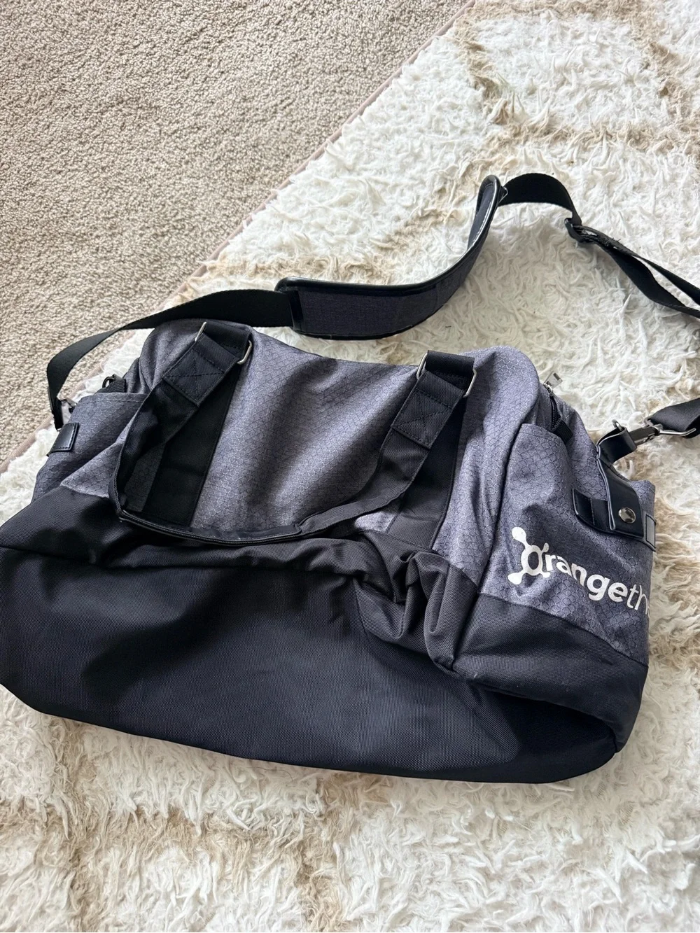 Orangetheory Gray and Black Duffel Bag